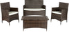 Safavieh Mojavi 4 Pc Wicker Set Brown/Cream Furniture main image