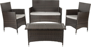 Safavieh Mojavi 4 Pc Wicker Set Brown/Grey Furniture main image