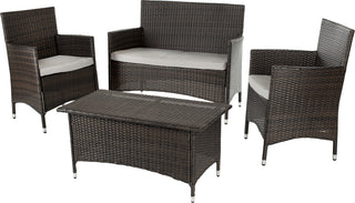 Safavieh Mojavi 4 Pc Wicker Set Brown/Grey Furniture 