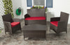 Safavieh Mojavi 4 Pc Wicker Set Brown/Red Furniture  Feature