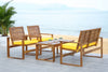 Safavieh Ozark 4 Pc Outdoor Living Set Brown/Yellow Furniture 