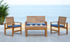 Safavieh Ozark 4 Pc Outdoor Living Set Brown/ Navy Furniture 