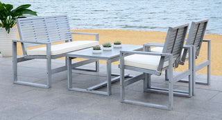 Safavieh Ozark 4 Pc Outdoor Living Set Grey Wash Furniture main image