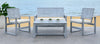 Safavieh Ozark 4 Pc Outdoor Living Set Grey Wash Furniture 