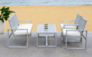 Safavieh Ozark 4 Pc Outdoor Living Set Grey Wash Furniture 