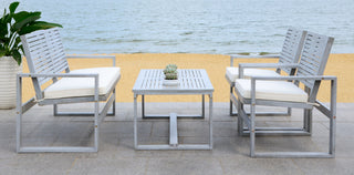 Safavieh Ozark 4 Pc Outdoor Living Set Grey Wash Furniture 