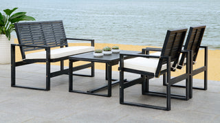 Safavieh Ozark 4 Pc Outdoor Living Set Black Wash Furniture main image