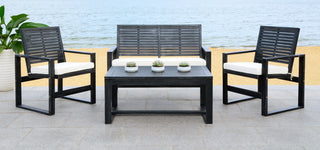 Safavieh Ozark 4 Pc Outdoor Living Set Black Wash Furniture 