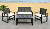 Safavieh Ozark 4 Pc Outdoor Living Set Black Wash Furniture 