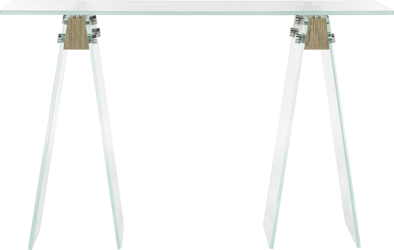 Safavieh Modern Glass Loft Console Table Grey and Clear Furniture main image