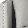 Safavieh Sarah Tufted Settee With Pillows Grey and Washed Oak Furniture 