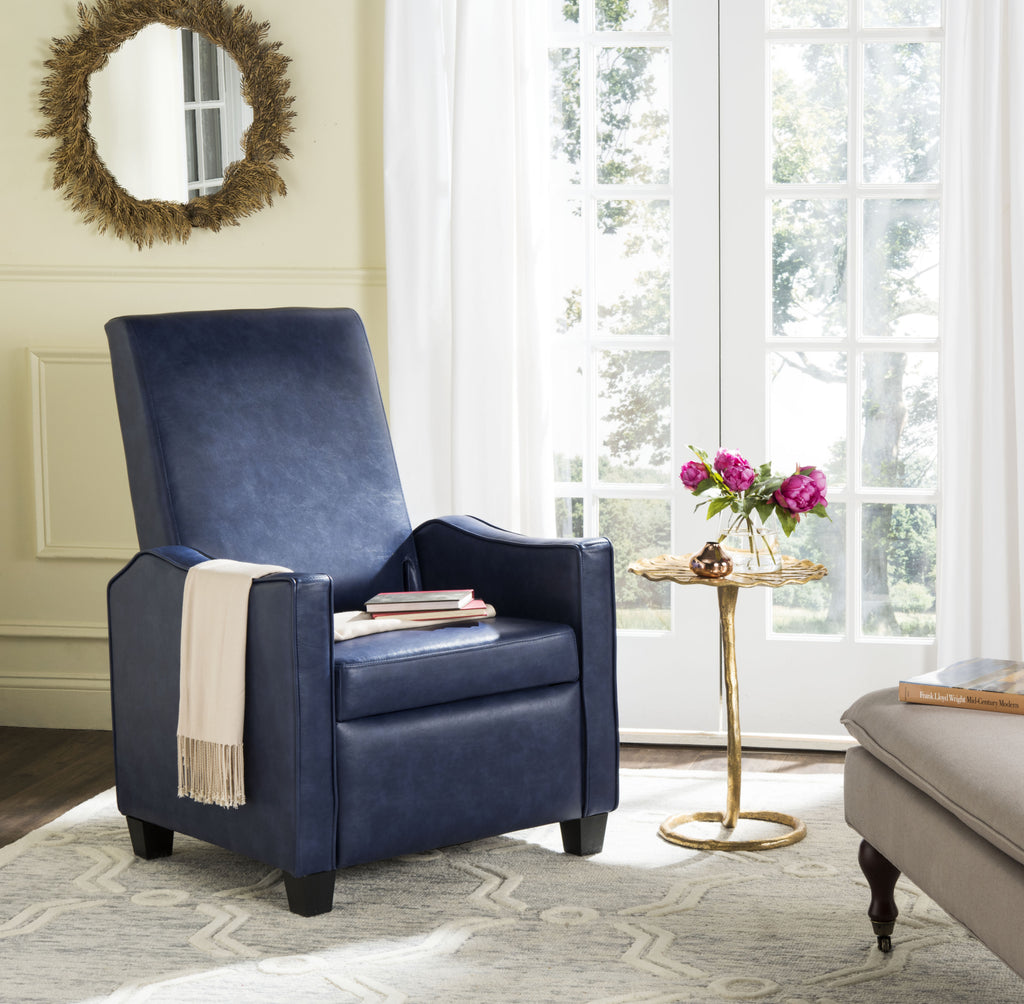 Safavieh Holden Recliner Chair Navy and Black Furniture  Feature