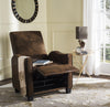Safavieh Holden Vintage Recliner Chair Brown and Black Furniture 