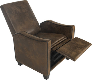 Safavieh Holden Vintage Recliner Chair Brown and Black Furniture 