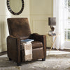 Safavieh Holden Vintage Recliner Chair Brown and Black Furniture  Feature