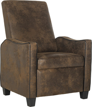 Safavieh Holden Vintage Recliner Chair Brown and Black Furniture 