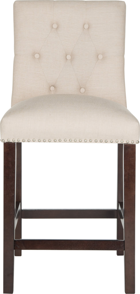 Safavieh Norah Counter Stool Beige and Espresso Furniture main image