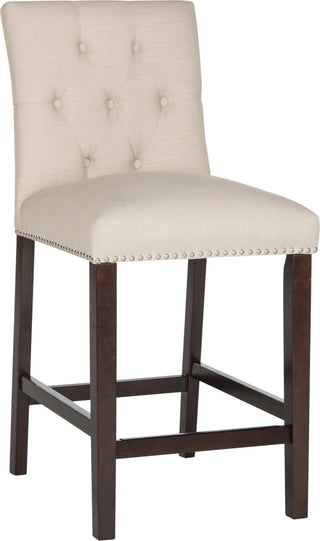 Safavieh Norah Counter Stool Beige and Espresso Furniture 