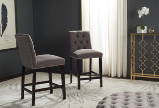 Safavieh Norah Counter Stool Dark Taupe and Espresso  Feature