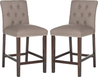 Safavieh Norah Counter Stool Dark Taupe and Espresso Furniture 