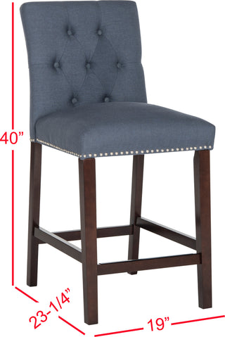 Safavieh Norah Counter Stool Navy and Espresso Furniture 