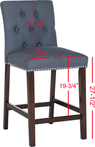 Safavieh Norah Counter Stool Navy and Espresso Furniture 