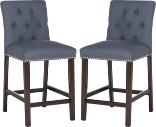 Safavieh Norah Counter Stool Navy and Espresso Furniture 