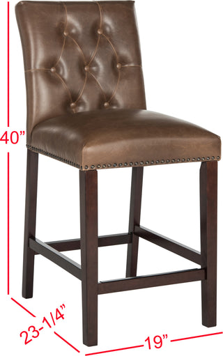 Safavieh Norah Counter Stool Brown and Espresso Furniture 