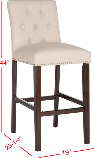 Safavieh Norah Bar Stool Beige and Espresso Furniture 