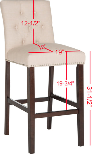 Safavieh Norah Bar Stool Beige and Espresso Furniture 