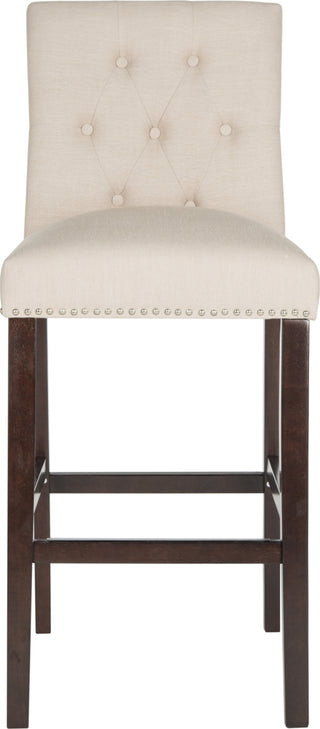 Safavieh Norah Bar Stool Beige and Espresso Furniture main image