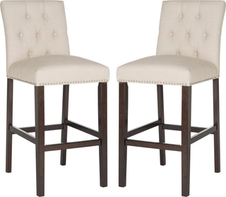 Safavieh Norah Bar Stool Beige and Espresso Furniture 