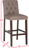 Safavieh Norah Bar Stool Dark Taupe and Espresso Furniture 
