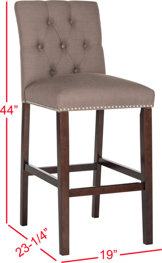 Safavieh Norah Bar Stool Dark Taupe and Espresso Furniture 