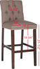 Safavieh Norah Bar Stool Dark Taupe and Espresso Furniture 