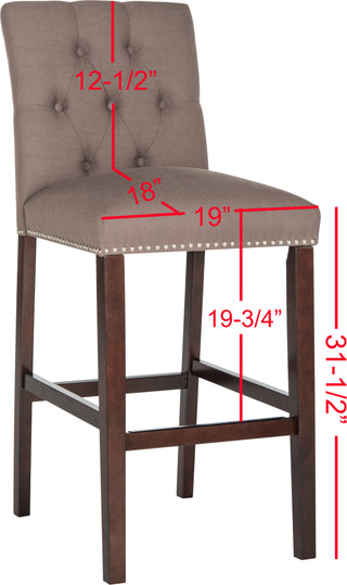 Safavieh Norah Bar Stool Dark Taupe and Espresso Furniture 