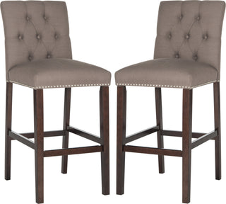 Safavieh Norah Bar Stool Dark Taupe and Espresso Furniture 