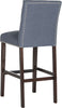 Safavieh Norah Bar Stool Navy and Espresso Furniture 