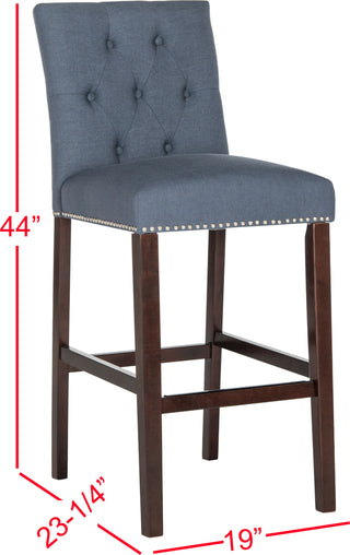 Safavieh Norah Bar Stool Navy and Espresso Furniture 