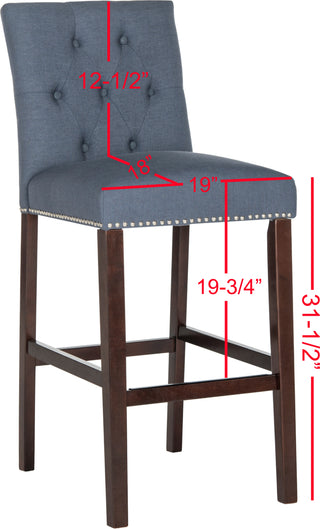 Safavieh Norah Bar Stool Navy and Espresso Furniture 