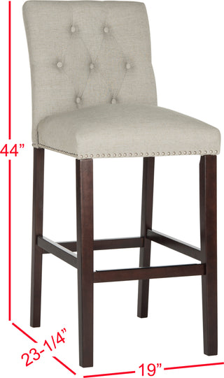 Safavieh Norah Bar Stool Light Grey and Espresso Furniture 