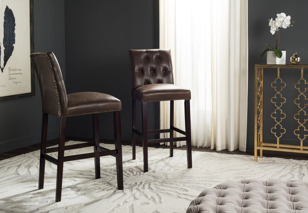 Safavieh Norah Bar Stool Brown and Espresso  Feature