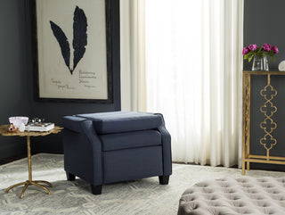 Safavieh Hamilton Recliner Chair Navy and Black Furniture 