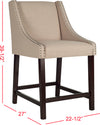 Safavieh Dylan Counter Stool Beige and Espresso Furniture 