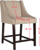 Safavieh Dylan Counter Stool Beige and Espresso Furniture 