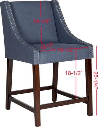 Safavieh Dylan Counter Stool Navy and Espresso Furniture 