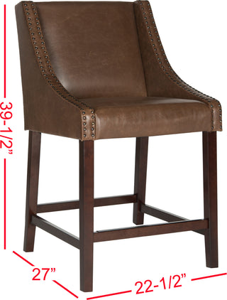 Safavieh Dylan Counter Stool Brown and Espresso Furniture 