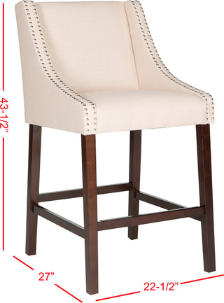 Safavieh Dylan Bar Stool Beige and Espresso Furniture 