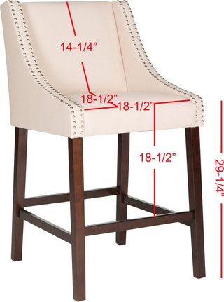 Safavieh Dylan Bar Stool Beige and Espresso Furniture 