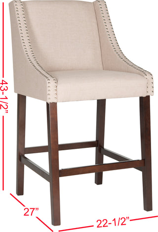 Safavieh Dylan Bar Stool Taupe and Espresso Furniture 